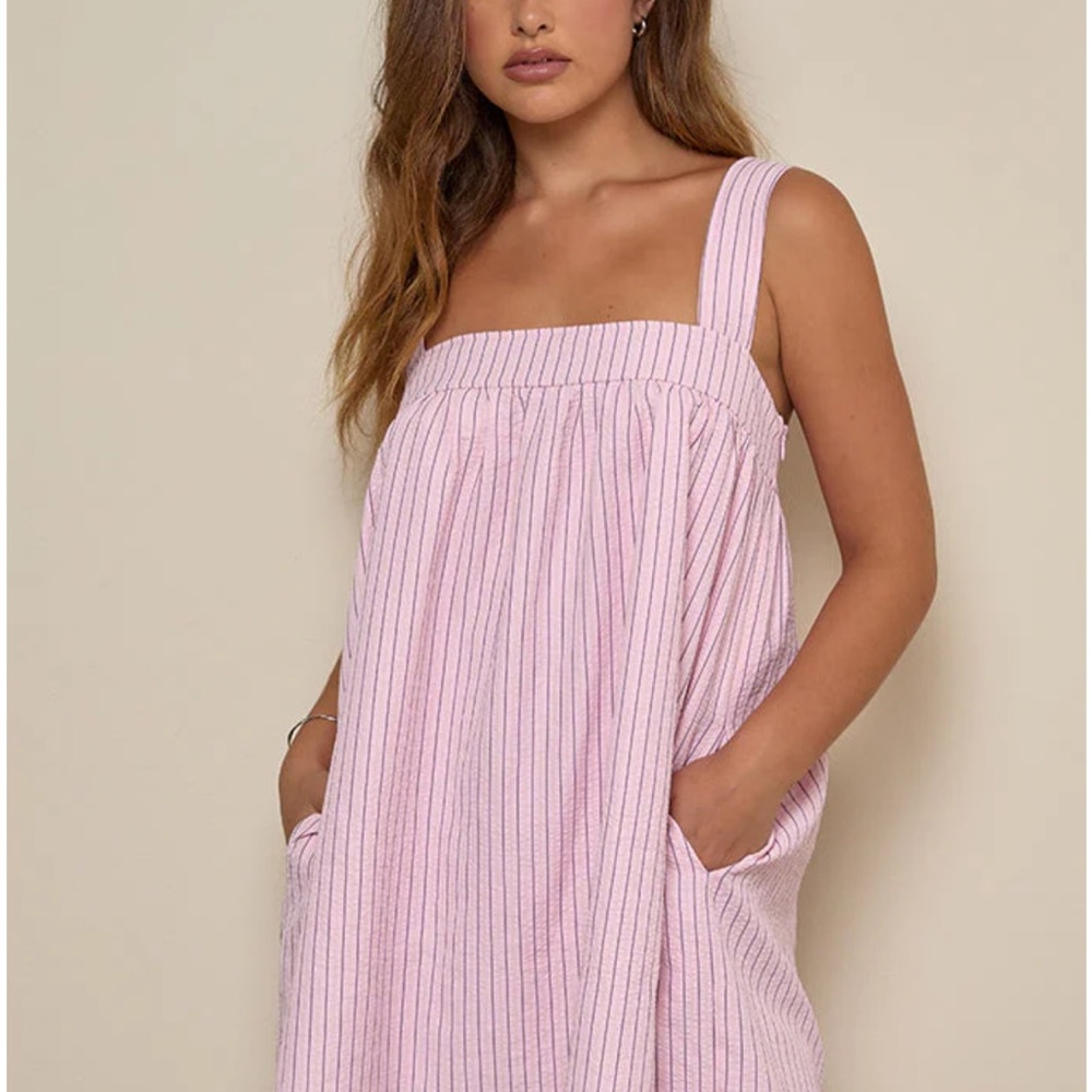 Motel Rocks Pink Striped Mini Dress